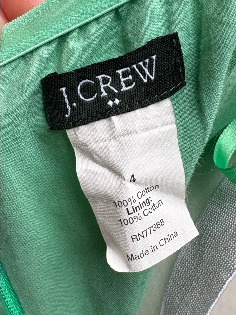 J.Crew Strapless Sea Green Teal Textured Fit Flare Dress Womens Size 4 Pockets